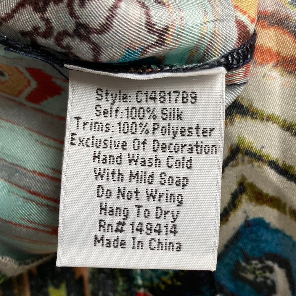 Johnny Was silk top - Picture 3 of 10